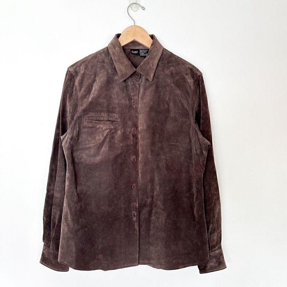 Cami International Women’s Espresso Choc Brown Genuine Suede Leather Shacket